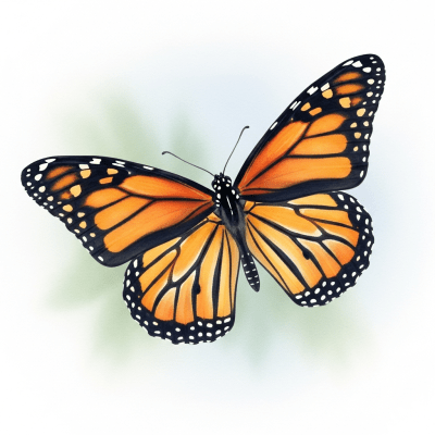 Artistic depiction of a single Butterfly, belonging to the taxonomy insects