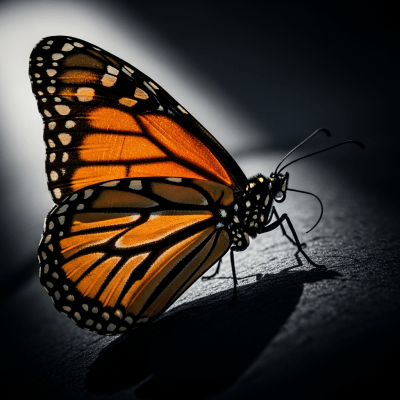 Striking editorial-style portrait of a single Butterfly, from the taxonomy insects.