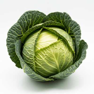 High resolution studio photograph of a single Cabbage