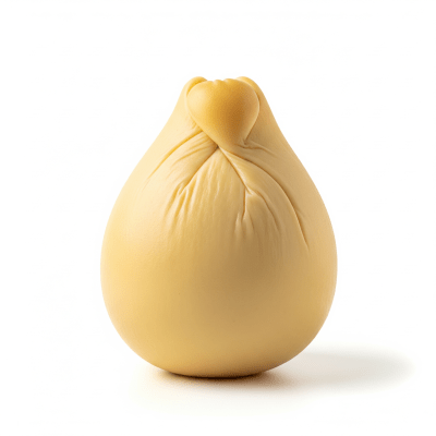 High quality studio photograph of a single Caciocavallo