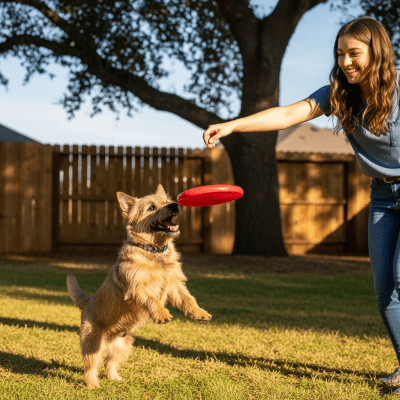 Image of a Cairn Terrier interacting with humans in a typical cultural or domestic setting