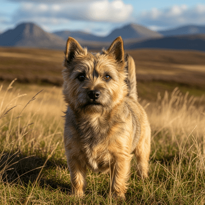 Naturalistic outdoor image of a Cairn Terrier