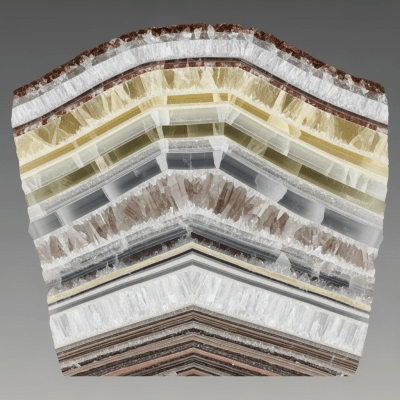 Cross-sectional illustration of Calcite, of the taxonomy minerals