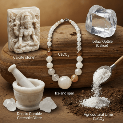 Depiction of Calcite, as it is used or valued in human culture