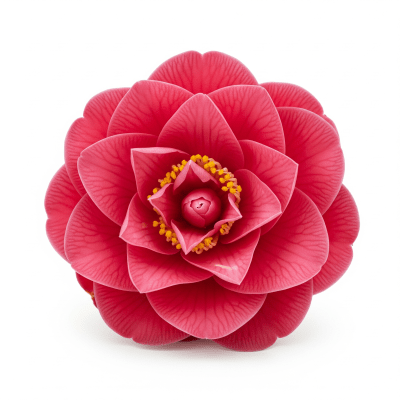 High quality studio photograph of a single Camellia
