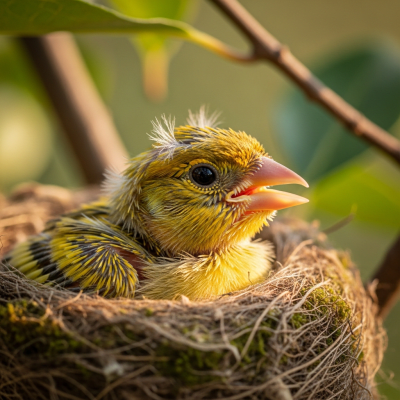 Image of a juvenile or chick stage of the Canary, within the taxonomy birds