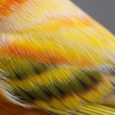 Close-up macro photograph of the feathers or distinctive markings of a Canary