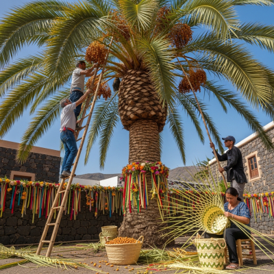 A photograph of the Canary Island Date Palm (palms) in cultural context