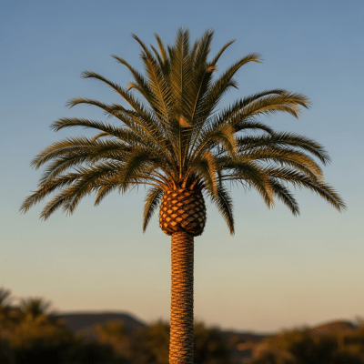 Editorial-style image of a solitary Canary Island Date Palm (palms) as a majestic centerpiece.