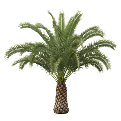 High quality studio photograph of a single Canary Island Date Palm
