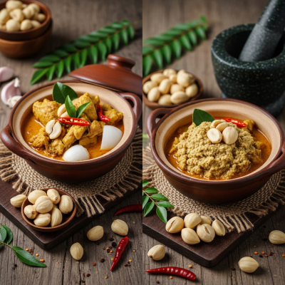 Photograph of a Candlenut (nuts) as used in cuisine, such as in a dish or as an ingredient