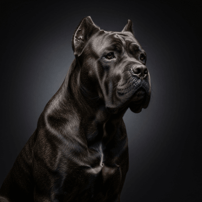 Editorial-style portrait of a Cane Corso from the taxonomy dogs.