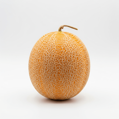 High quality studio photograph of a single Cantaloupe from the fruits taxonomy
