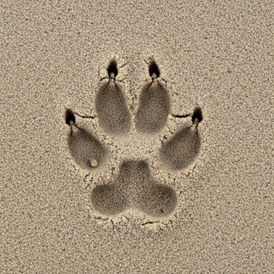 Image depicting tracks or footprints left by a Cape Fox, belonging to the taxonomy canines