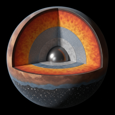 Cross-sectional diagram of a Carbon planet, classified under planets