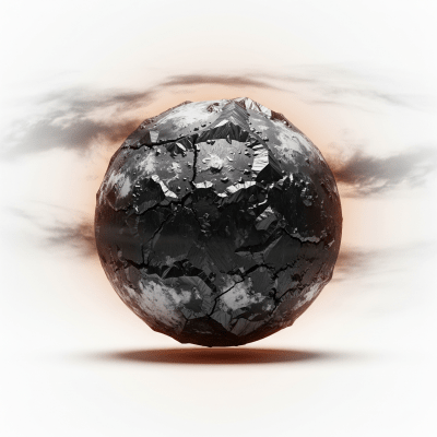 High quality studio photograph of a single Carbon planet