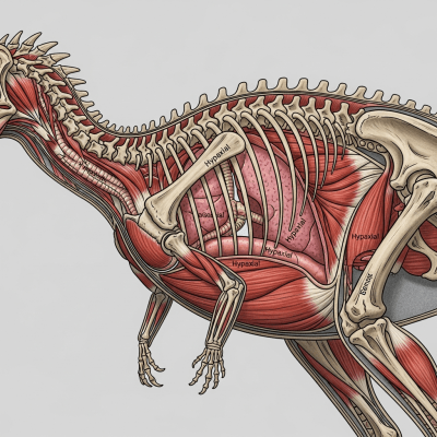 Detailed anatomical cross-section illustration of a Carnotaurus