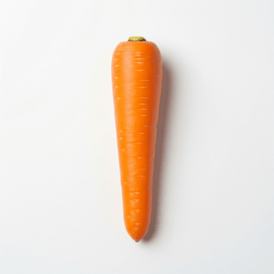 High resolution studio photograph of a single Carrot