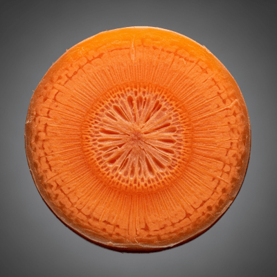 Detailed cross-sectional view of a fresh Carrot