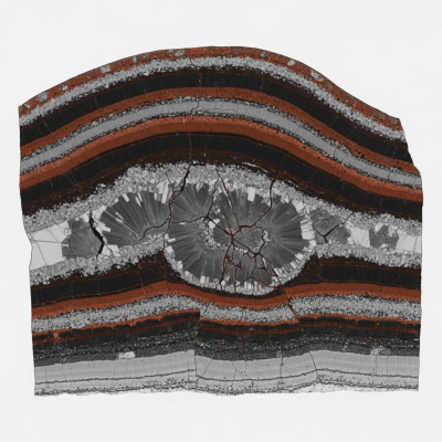 Cross-sectional illustration of Cassiterite, of the taxonomy minerals