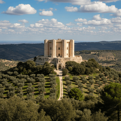 A realistic image of the Castello (Italian Castle) from the castles taxonomy, situated in its historical or natural environment