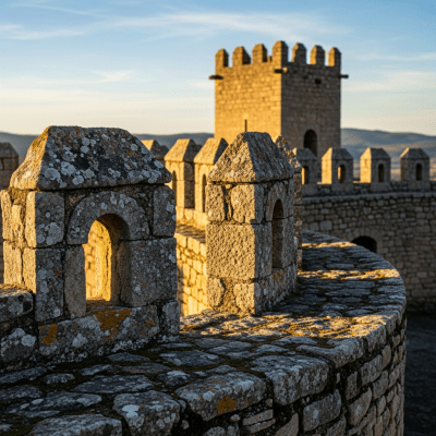 A close-up image focusing on unique architectural details of a Castro (Iberian Castle), from the castles taxonomy