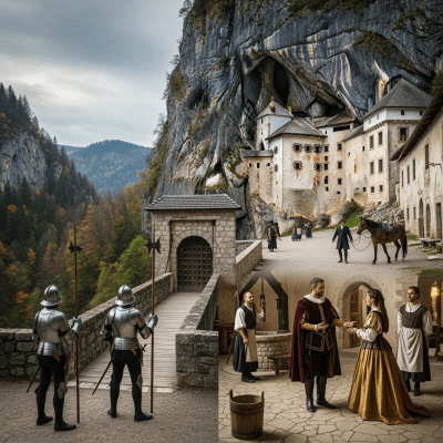 An image showing the Cave Castle from the castles taxonomy being used or inhabited historically