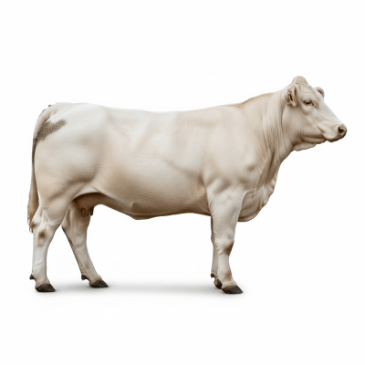 High quality studio photograph of a Charolais