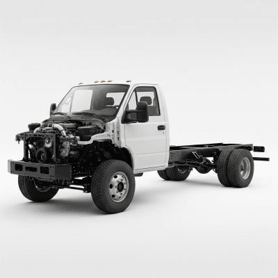 High quality studio photograph of a single Chassis Cab Truck from the trucks taxonomy