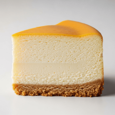 Detailed cross-sectional view of a sliced Cheesecake (cake), showing internal layers, textures, and ingredients