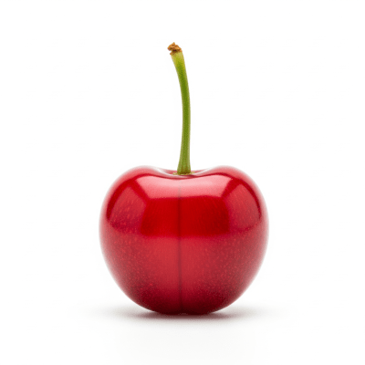 High quality studio photograph of a single Cherry from the fruits taxonomy