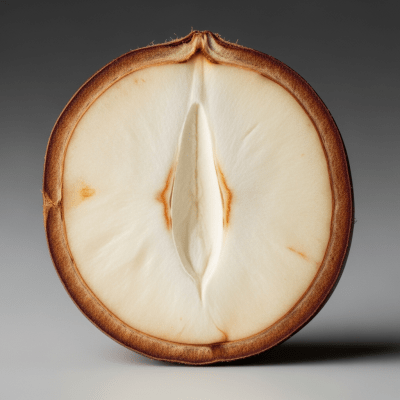 Macro close-up image showing the interior cross-section of a Chestnut (nuts)