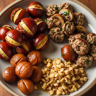 Photograph of a Chestnut (nuts) as used in cuisine, such as in a dish or as an ingredient