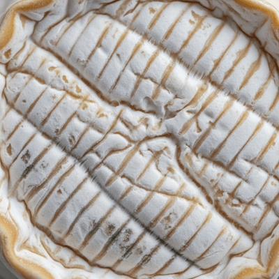 A close-up macro photograph of the rind and surface texture of a Chèvre