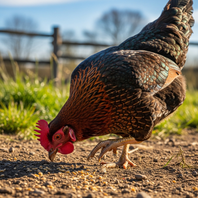 Photorealistic image of a Chicken (birds) in its typical natural environment