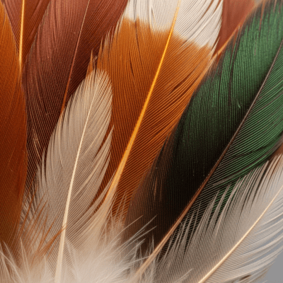 Close-up macro photograph of the feathers or distinctive markings of a Chicken