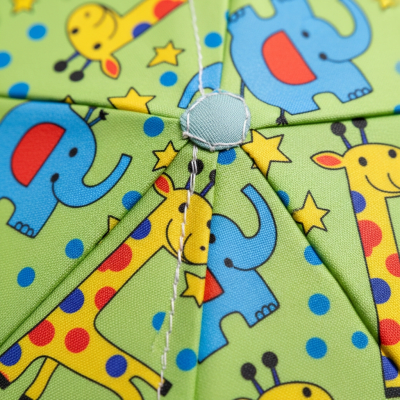 A close-up macro photograph focusing on the texture and pattern of the canopy fabric of a Children's Umbrella (umbrellas)