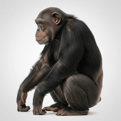 High quality studio photograph of a Chimpanzee