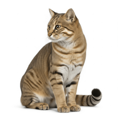 High quality studio photograph of a single Chinese Mountain Cat