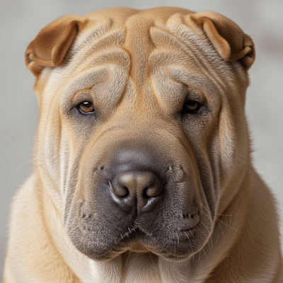 Close-up photograph of the face of a Chinese Shar-Pei