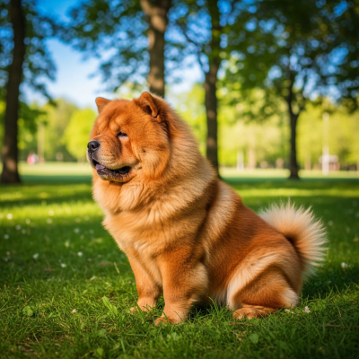 Naturalistic outdoor image of a Chow Chow