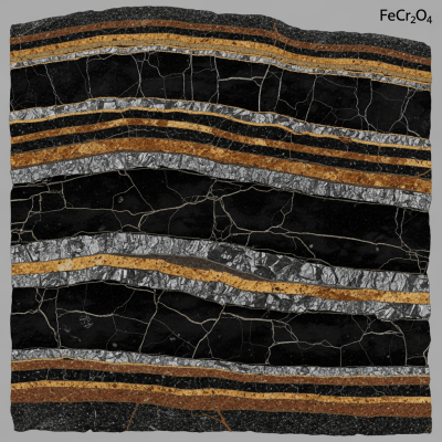 Cross-sectional illustration of Chromite, of the taxonomy minerals