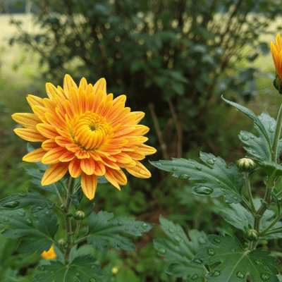 Photograph of a Chrysanthemum (flowers) in its natural environment