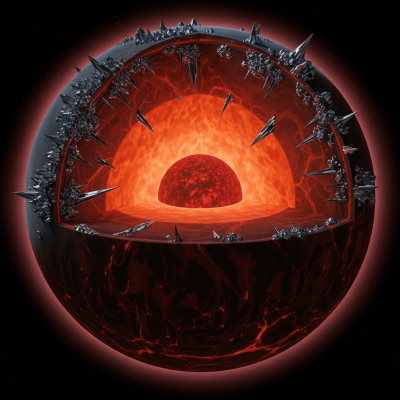 Cross-sectional diagram of a Chthonian planet, classified under planets