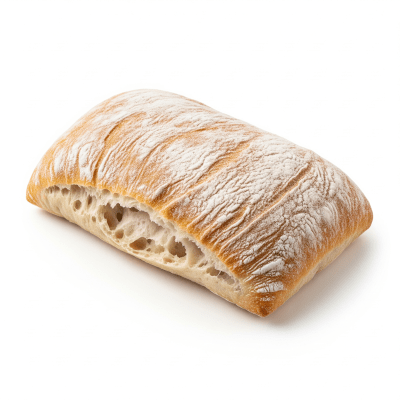 High quality photograph of a single Ciabatta