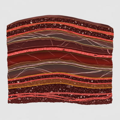 Cross-sectional illustration of Cinnabar, of the taxonomy minerals