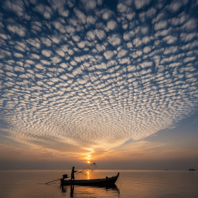 Depiction of a Cirrocumulus as seen in cultural or practical use