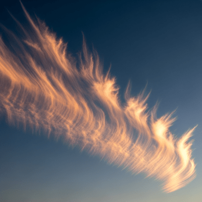 Realistic outdoor scene featuring a Cirrus fibratus