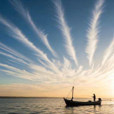 Depiction of a Cirrus fibratus as seen in cultural or practical use