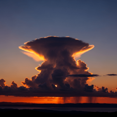 Editorial-style image of a Cirrus spissatus, part of the taxonomy clouds.